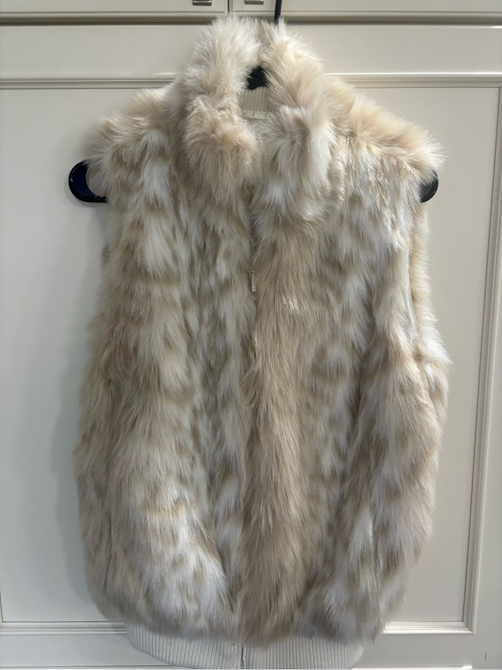 Coldwater Creek Cream Faux Fur Vest